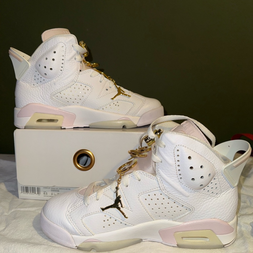 Jordan 6 retro gold hoops (women)